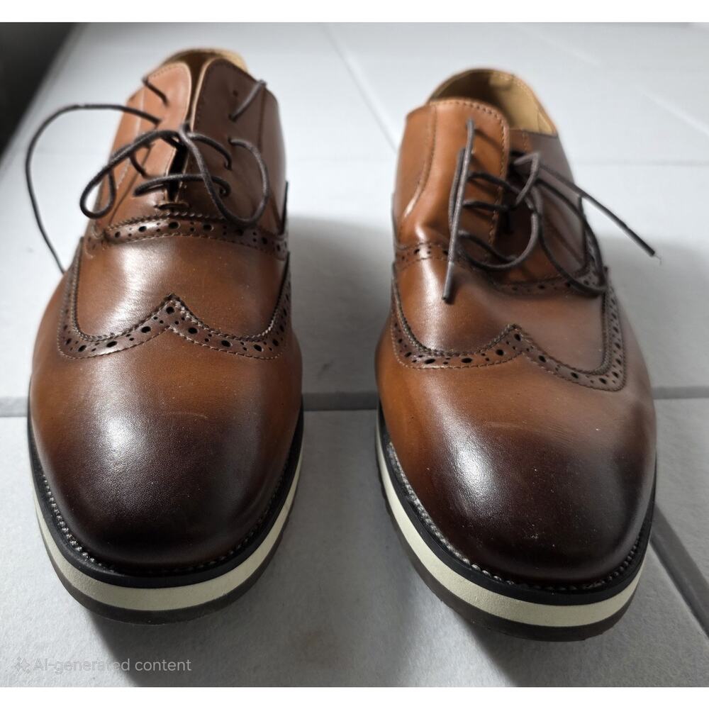 Moretti Black Label Style Barron Mens Leather Oxford Shoes Worn Once Size 12EEE